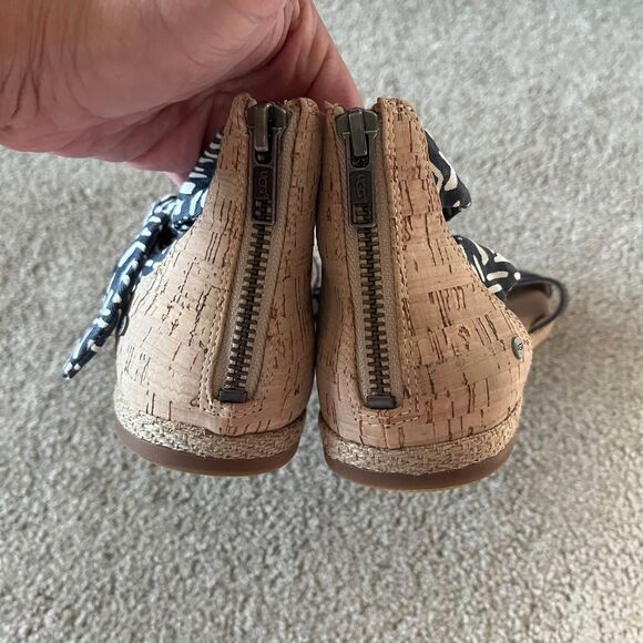 UGG Indina Cork Tie Ankle Sandals Size 9.5 - Picture 9 of 10